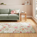 Pippa Floral Washable Rug Green from Roseland Furniture