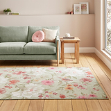 Pippa Floral Washable Rug Green from Roseland Furniture