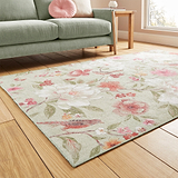 Pippa Floral Washable Rug Green from Roseland Furniture