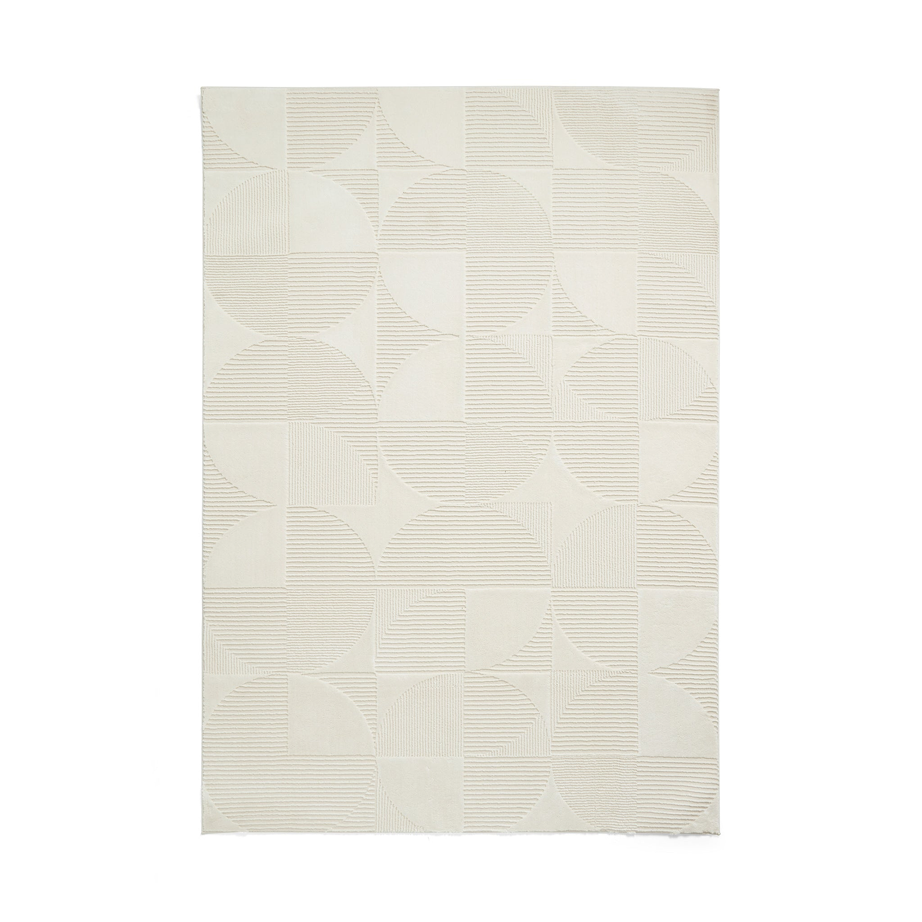 Retro Circles Washable Rug Cream from Roseland Furniture