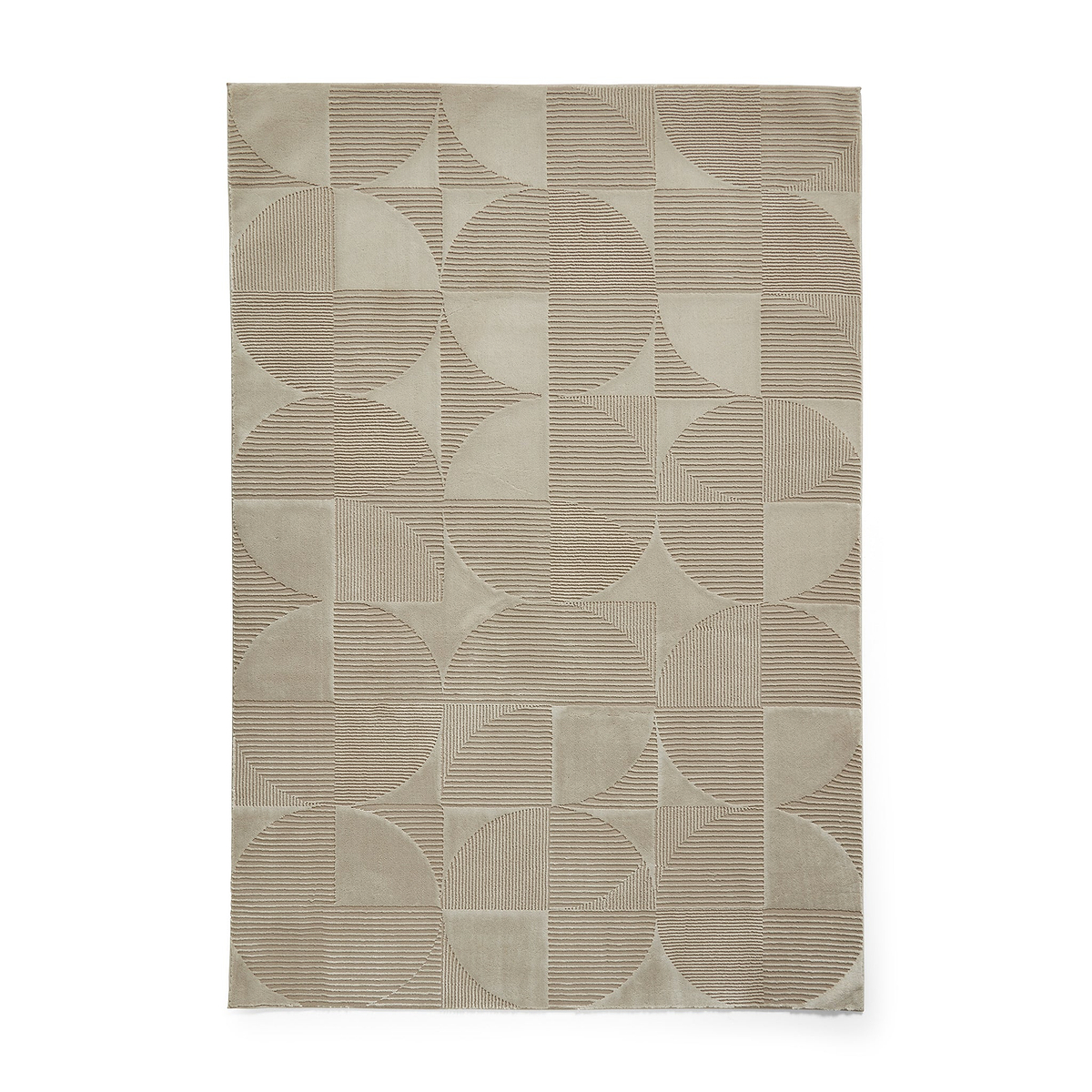 Retro Circles Washable Rug Natural from Roseland Furniture