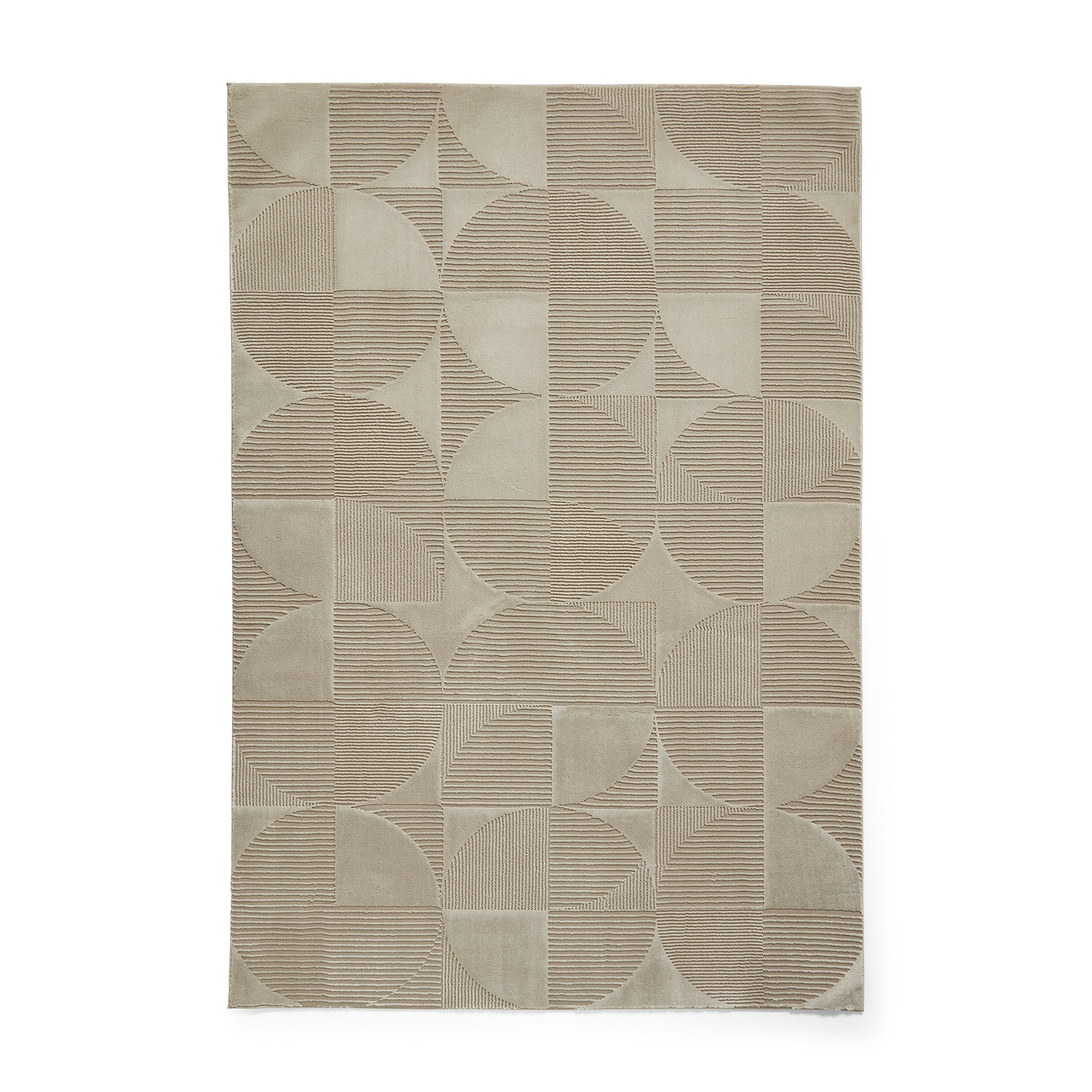 Retro Circles Washable Rug Natural from Roseland Furniture