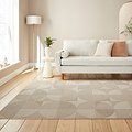 Retro Circles Washable Rug Natural from Roseland Furniture