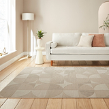 Retro Circles Washable Rug Natural from Roseland Furniture