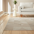 Retro Circles Washable Rug Natural from Roseland Furniture