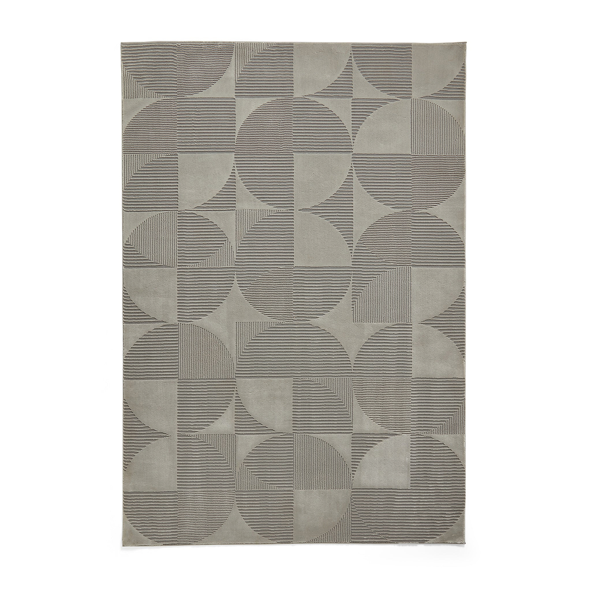Retro Circles Washable Rug Silver from Roseland Furniture