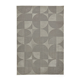 Retro Circles Washable Rug Silver from Roseland Furniture