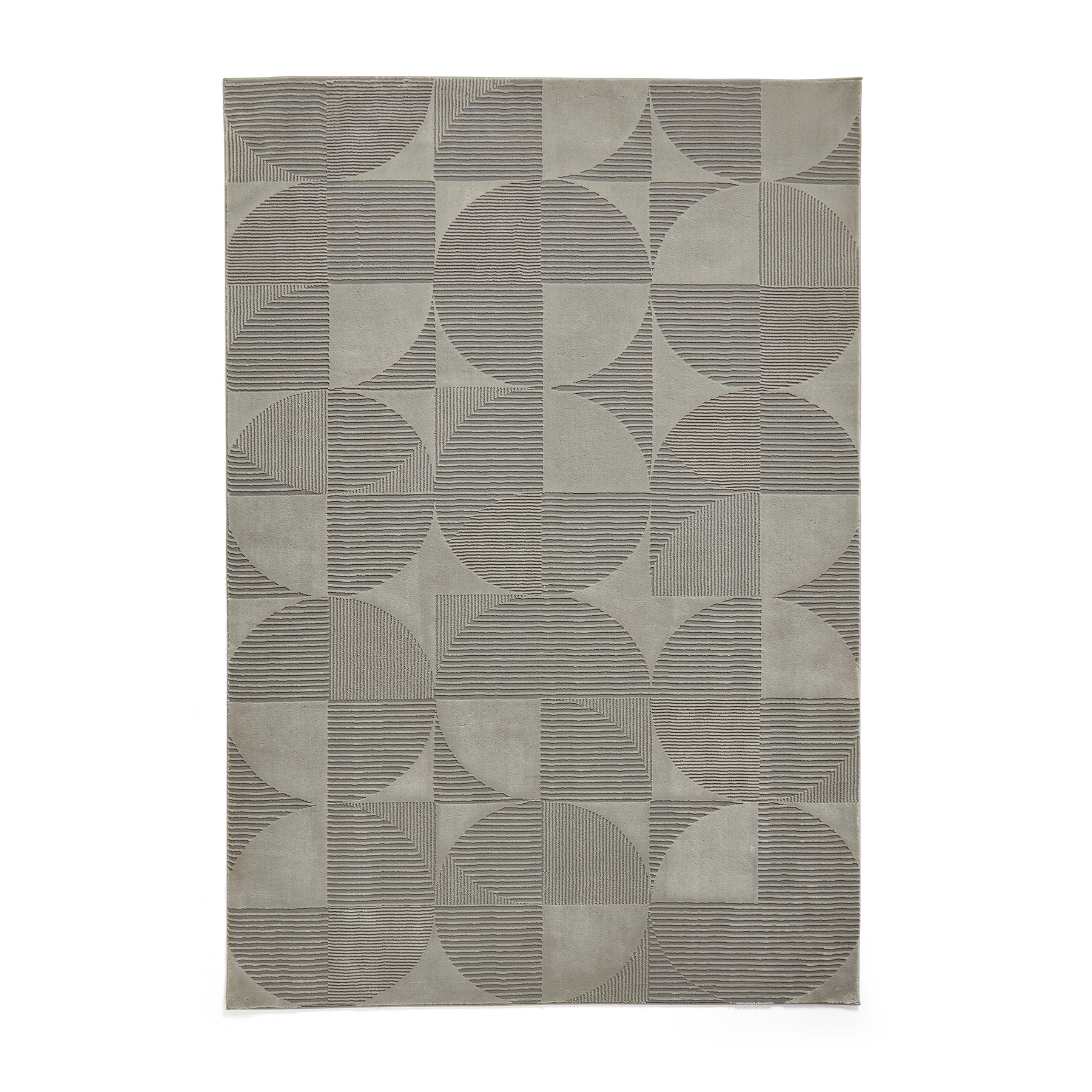 Retro Circles Washable Rug Silver from Roseland Furniture