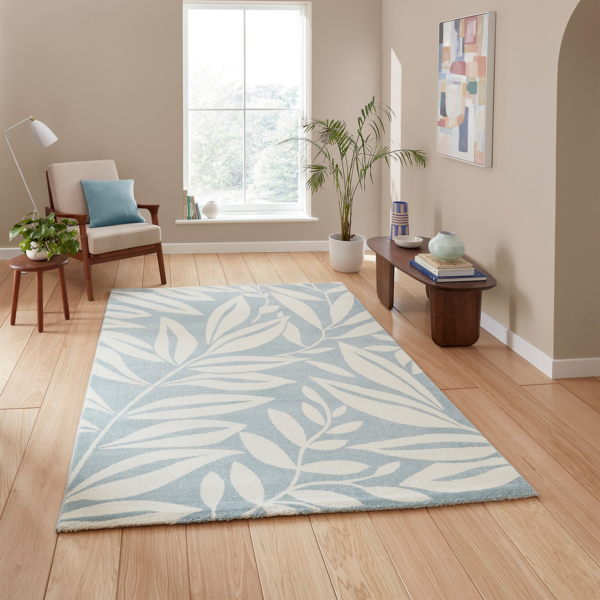 Sorrel Leaves Washable Rug Blue from Roseland Furniture