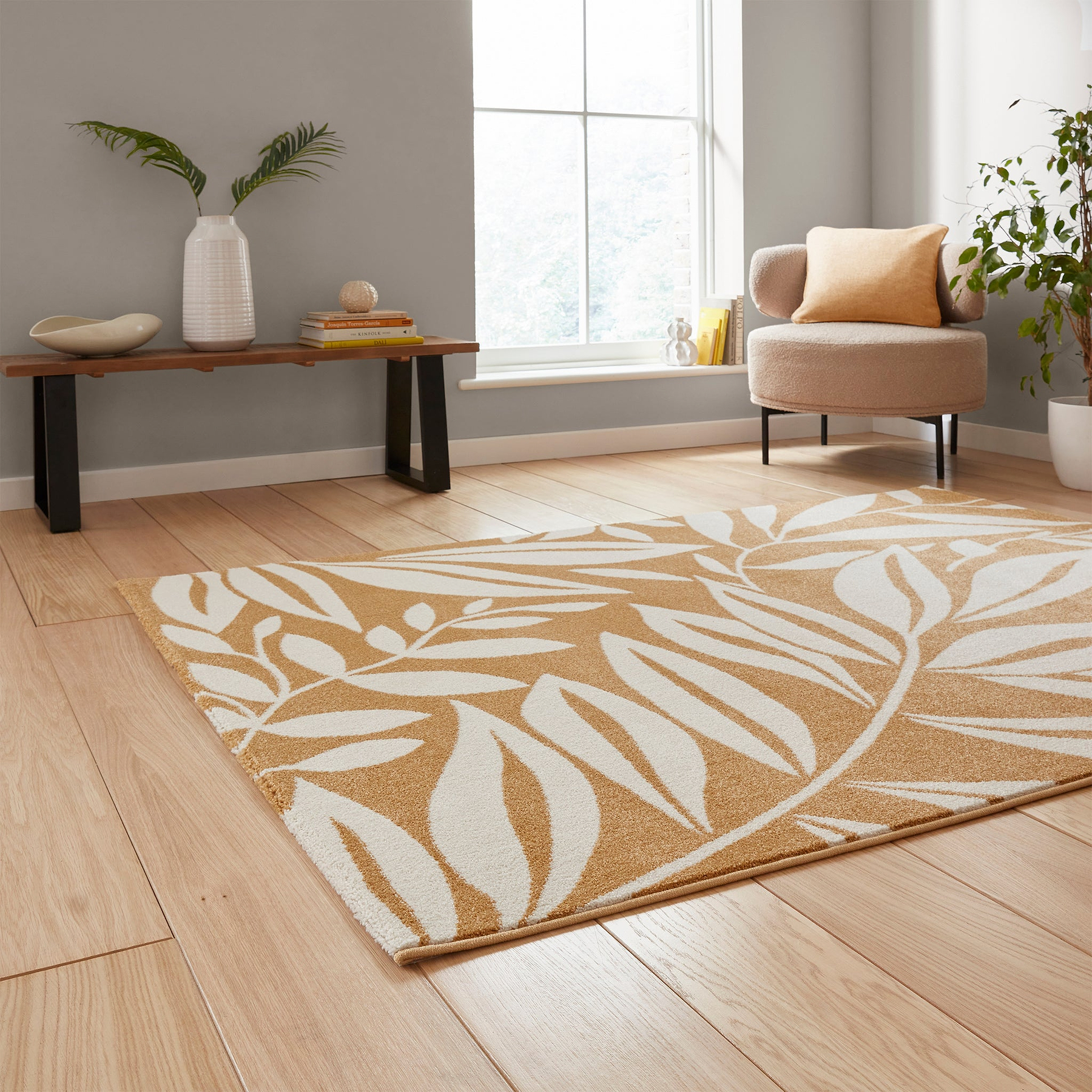 Sorrel Leaves Washable Rug Yellow from Roseland Furniture