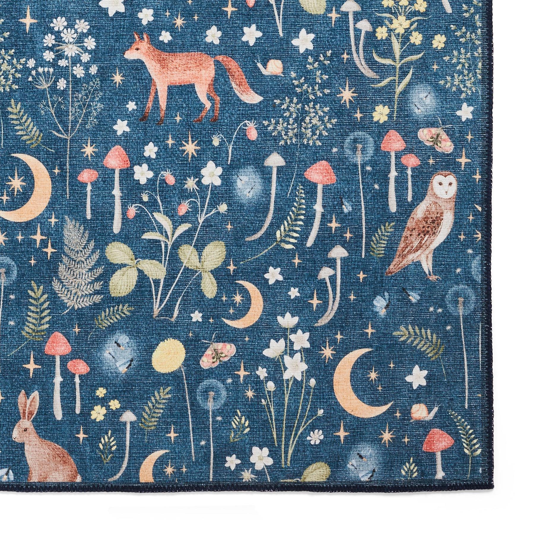 Twilight Animals Blue Washable Rug from Roseland Furniture