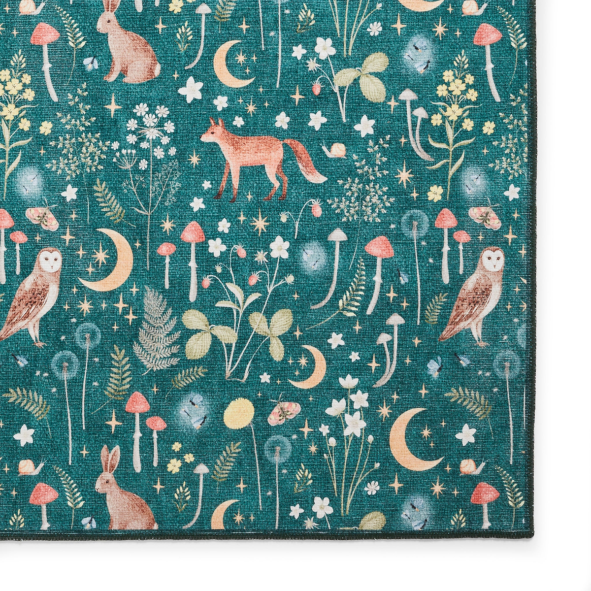 Twilight Animals Green Washable Rug from Roseland Furniture