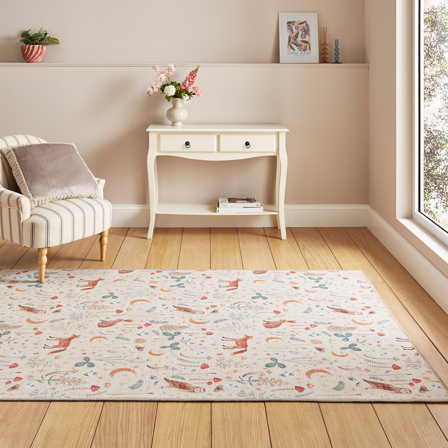 Twilight Animals Natural Washable Rug from Roseland Furniture