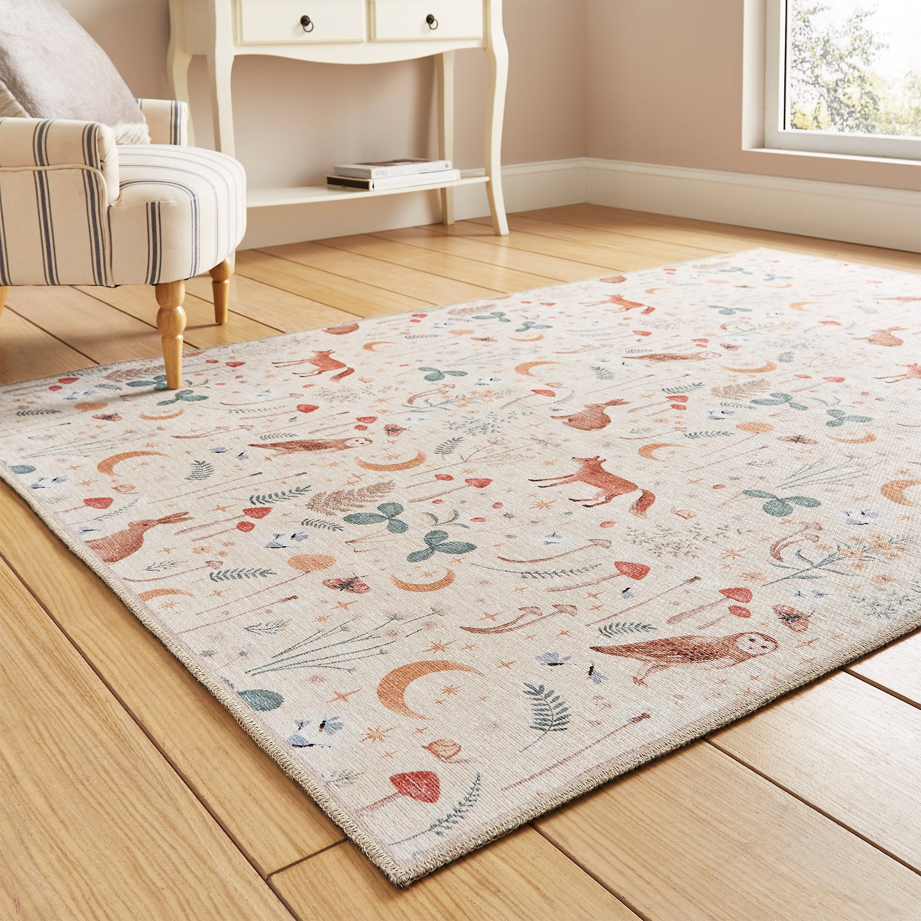 Twilight Animals Natural Washable Rug from Roseland Furniture