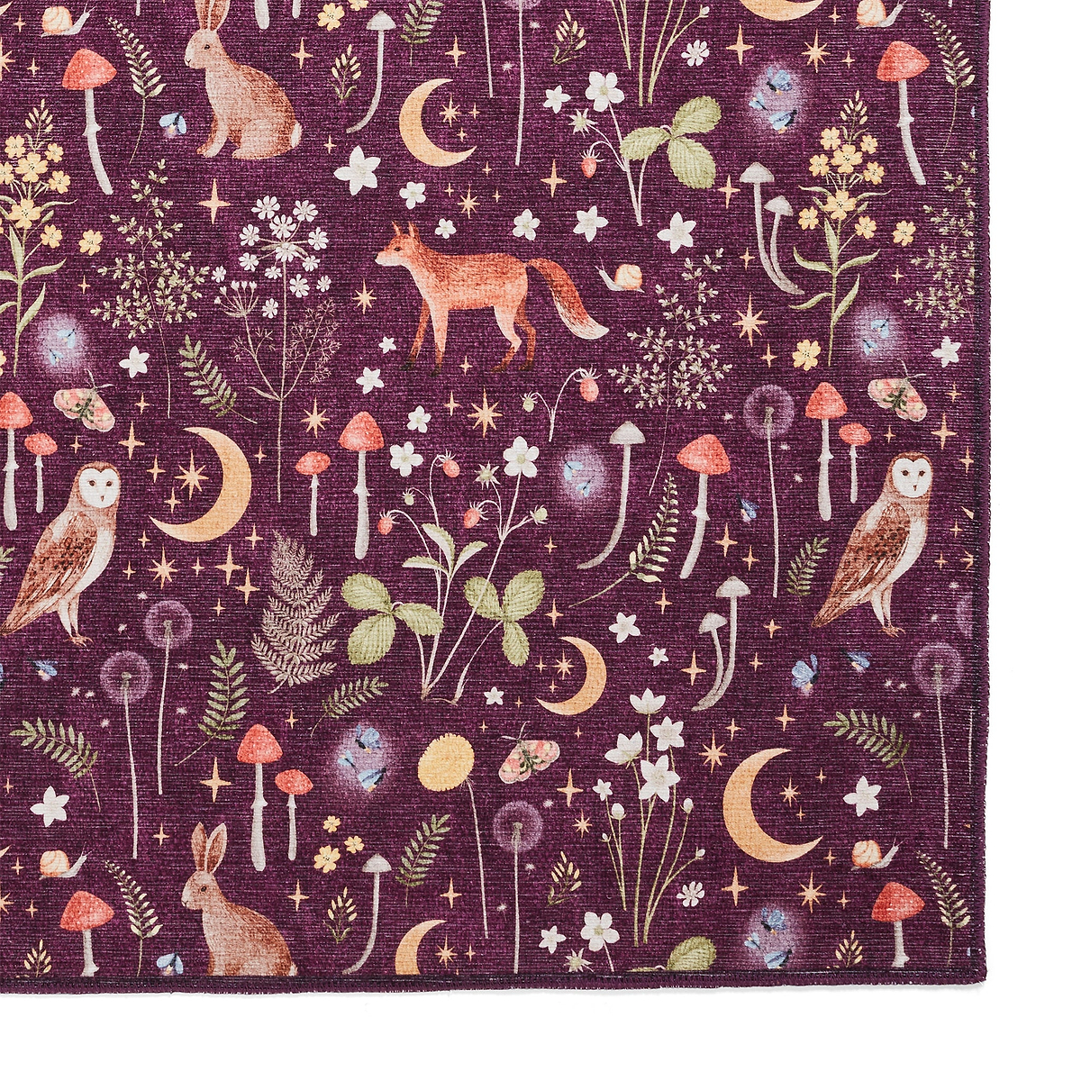 Twilight Animals Plum Washable Rug from Roseland Furniture