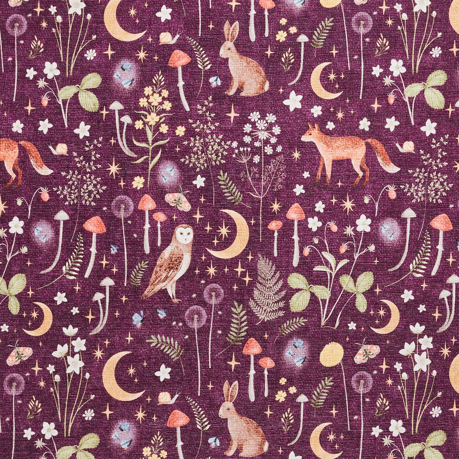 Twilight Animals Plum Washable Rug from Roseland Furniture