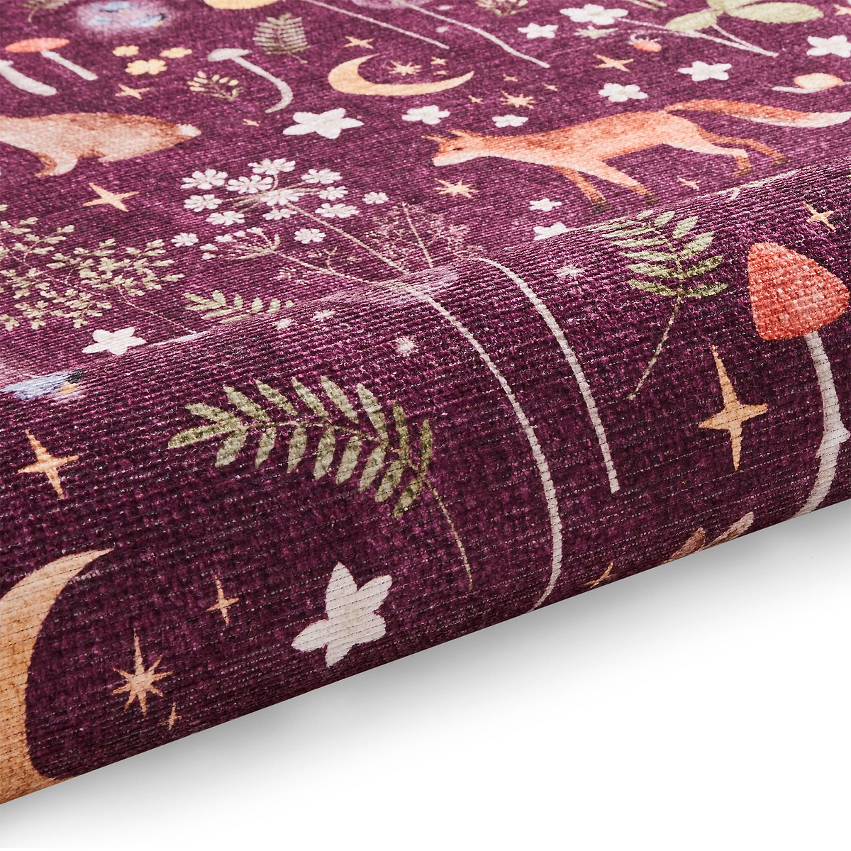 Twilight Animals Plum Washable Rug from Roseland Furniture