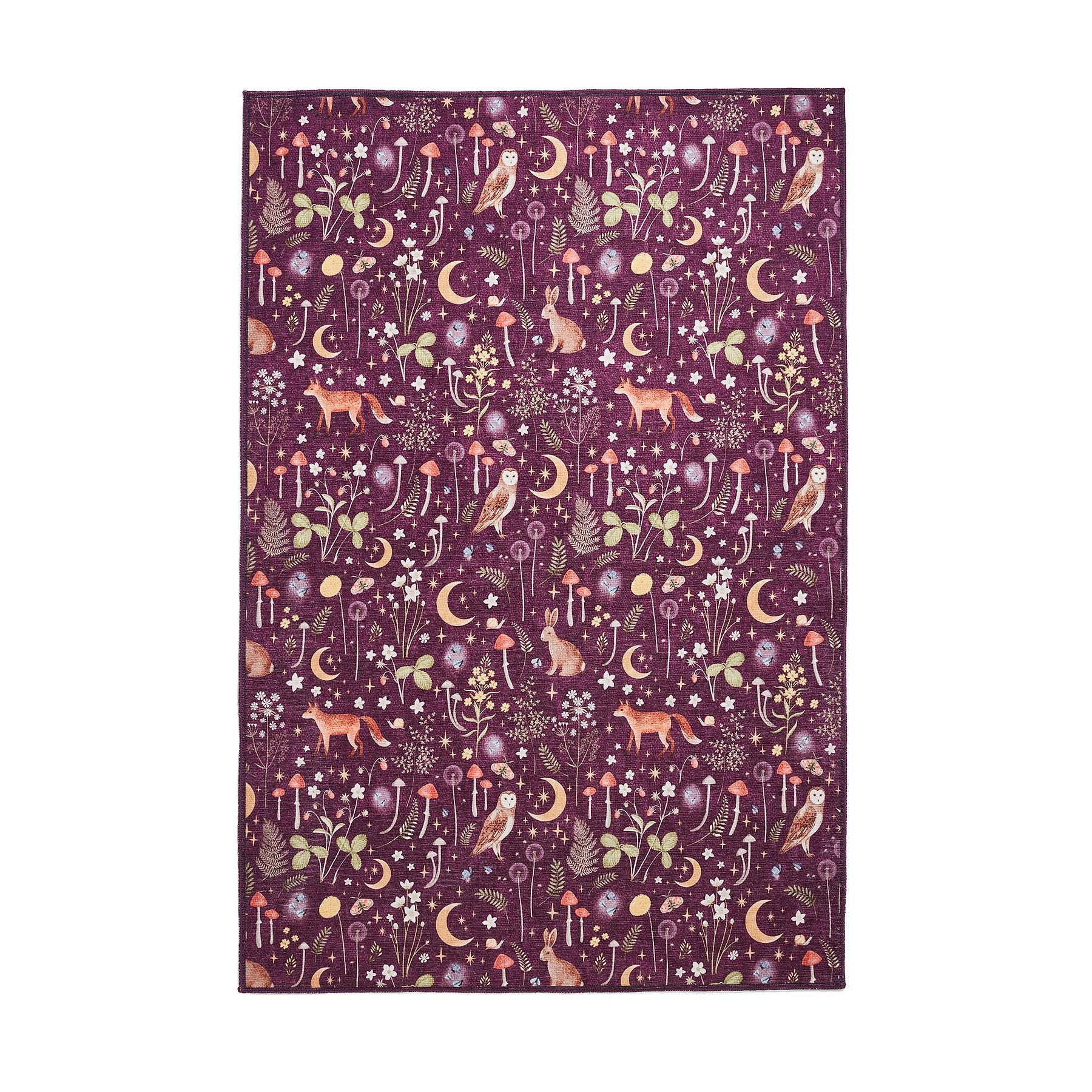 Twilight Animals Plum Washable Rug from Roseland Furniture