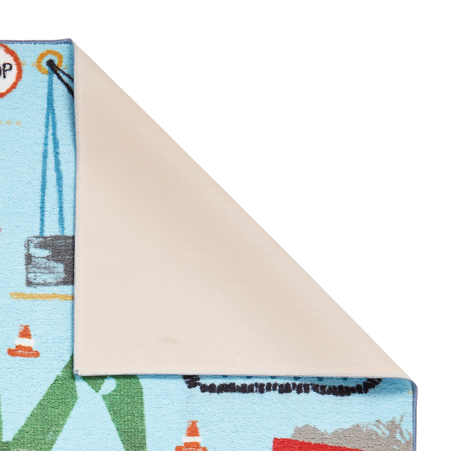 Kids Construction Washable Rug 080 x 150 Blue from Roseland Furniture