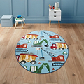 Kids Construction Washable Rug 080 x 150 Blue from Roseland Furniture