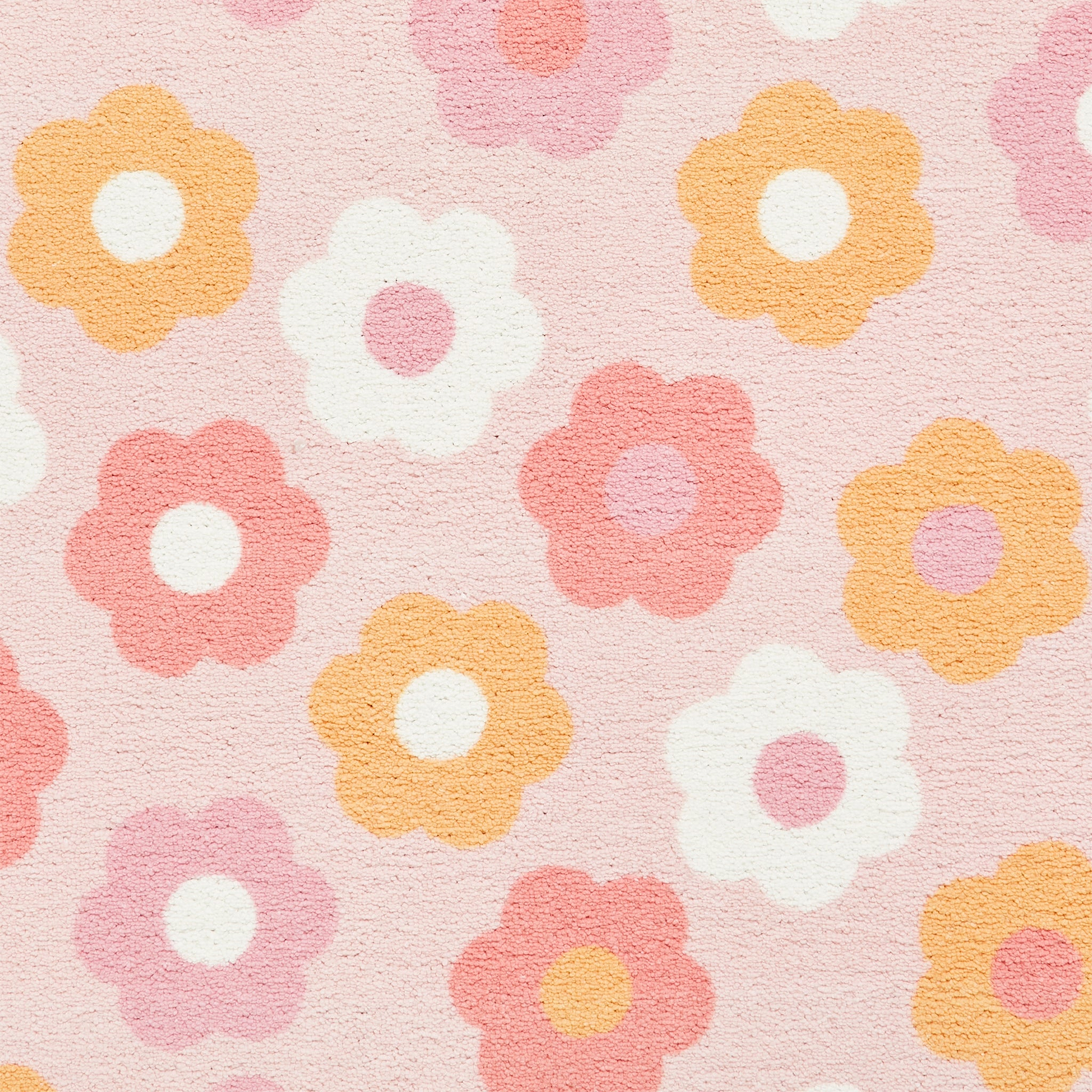 Kids Daisy Retro Washable Rug 080 x 150 Pink from Roseland Furniture