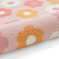 Kids Daisy Retro Washable Rug 080 x 150 Pink from Roseland Furniture