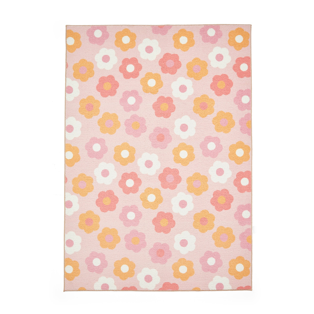 Kids Daisy Retro Washable Rug 080 x 150 Pink from Roseland Furniture
