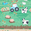 Kids Farmyard Animals Washable Rug 080 x 150 Green from Roseland Furniture