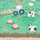 Kids Farmyard Animals Washable Rug 080 x 150 Green from Roseland Furniture