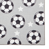 Kids Football Stars Washable Rug 080 x 150 Grey from Roseland Furniture
