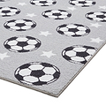 Kids Football Stars Washable Rug 080 x 150 Grey from Roseland Furniture