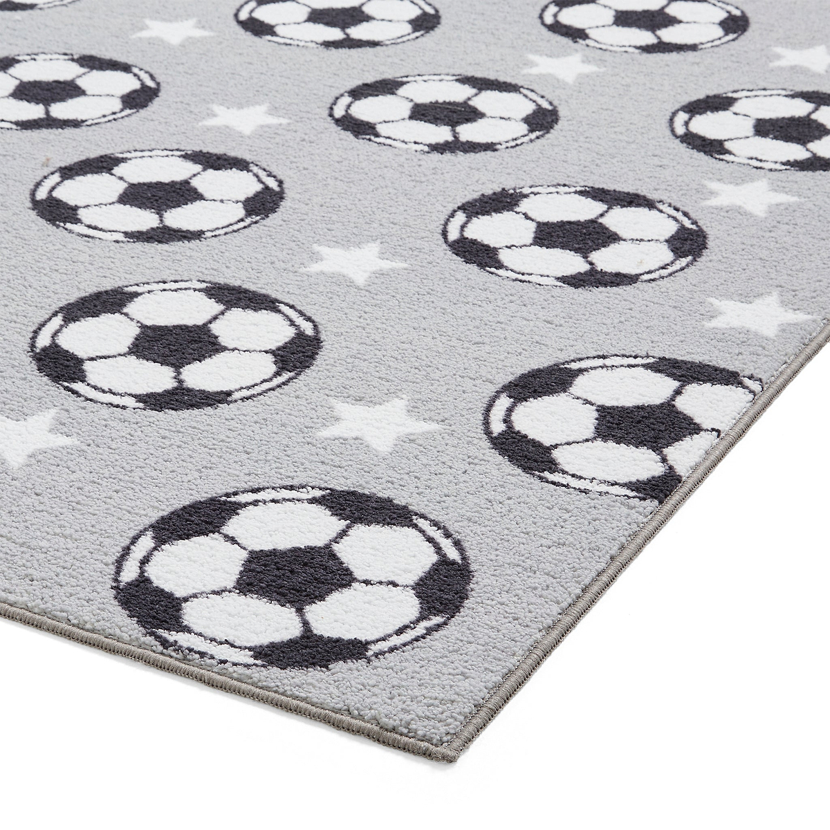 Kids Football Stars Washable Rug 080 x 150 Grey from Roseland Furniture