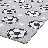 Kids Football Stars Washable Rug 080 x 150 Grey from Roseland Furniture