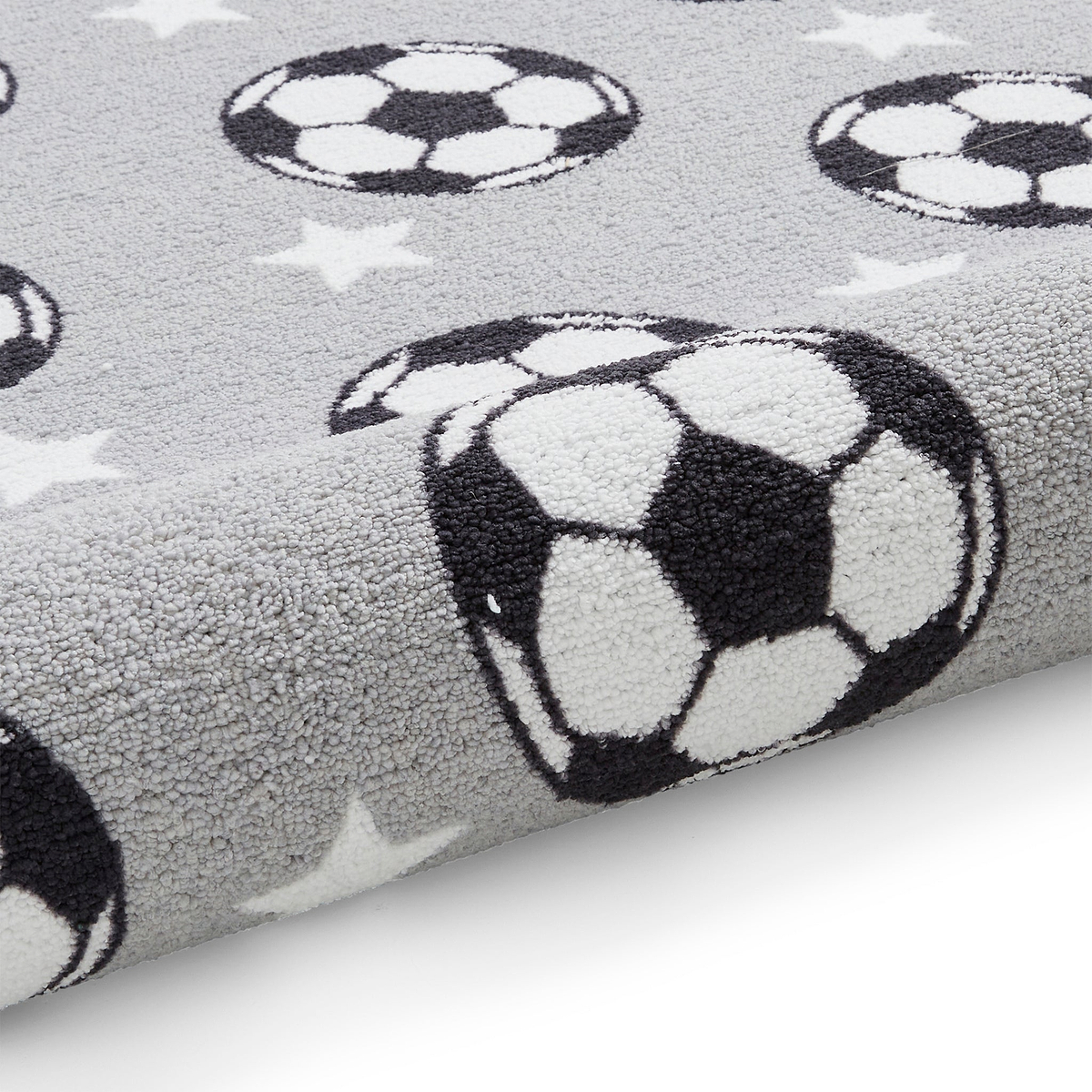 Kids Football Stars Washable Rug 080 x 150 Grey from Roseland Furniture