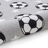 Kids Football Stars Washable Rug 080 x 150 Grey from Roseland Furniture