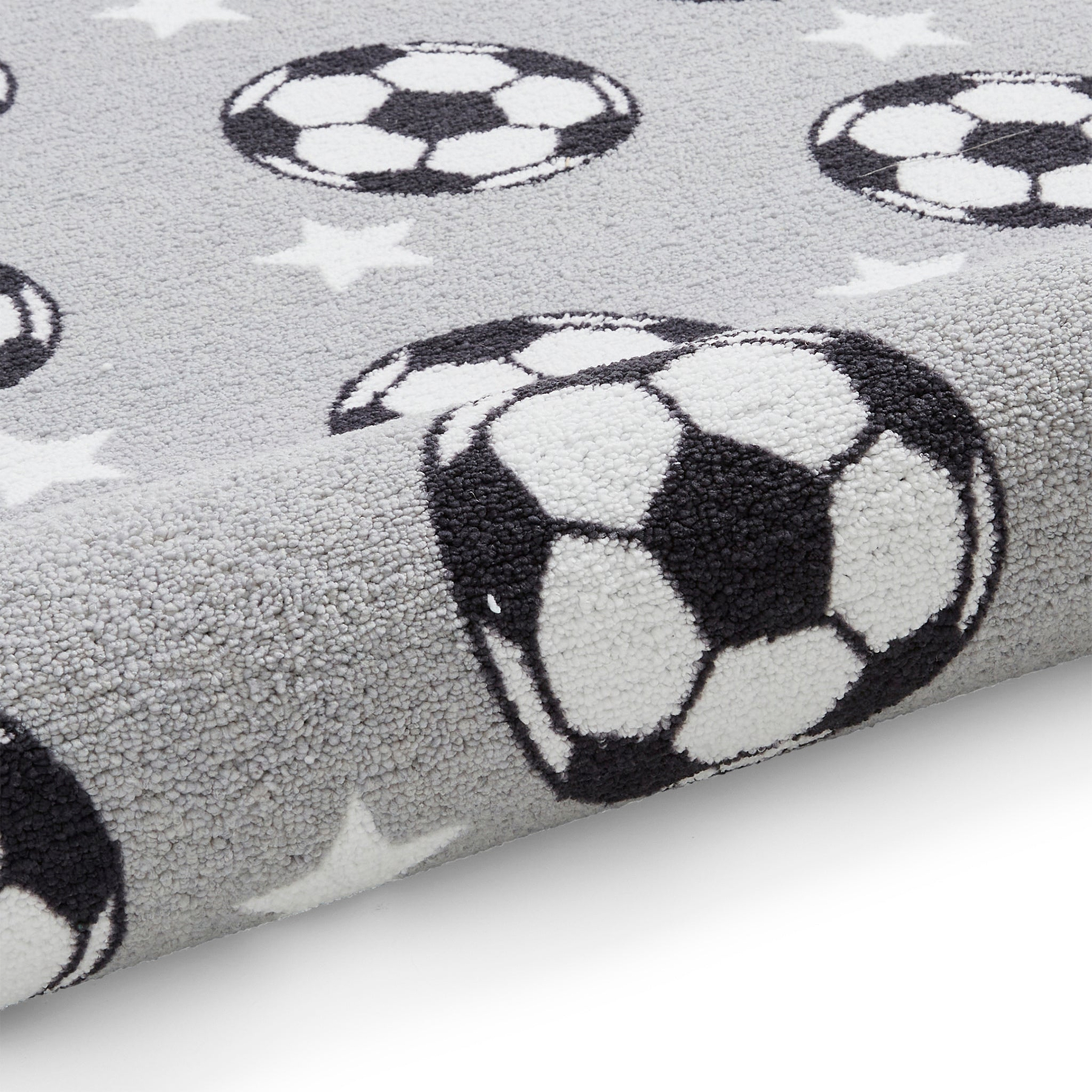 Kids Football Stars Washable Rug 080 x 150 Grey from Roseland Furniture