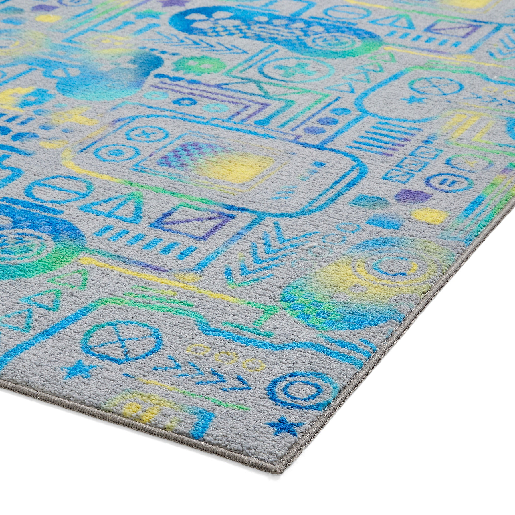 Kids Gamer Washable Rug 080 x 150 Grey from Roseland Furniture
