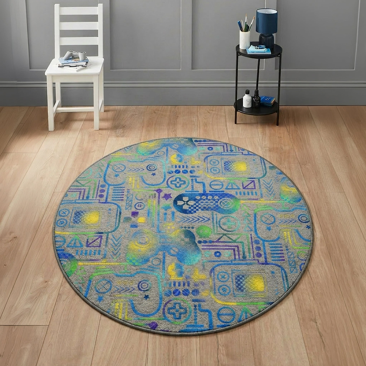 Kids Gamer Washable Rug Grey from Roseland Furniture