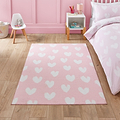 Kids Hearts Washable Rug 080 x 150 Pink from Roseland Furniture