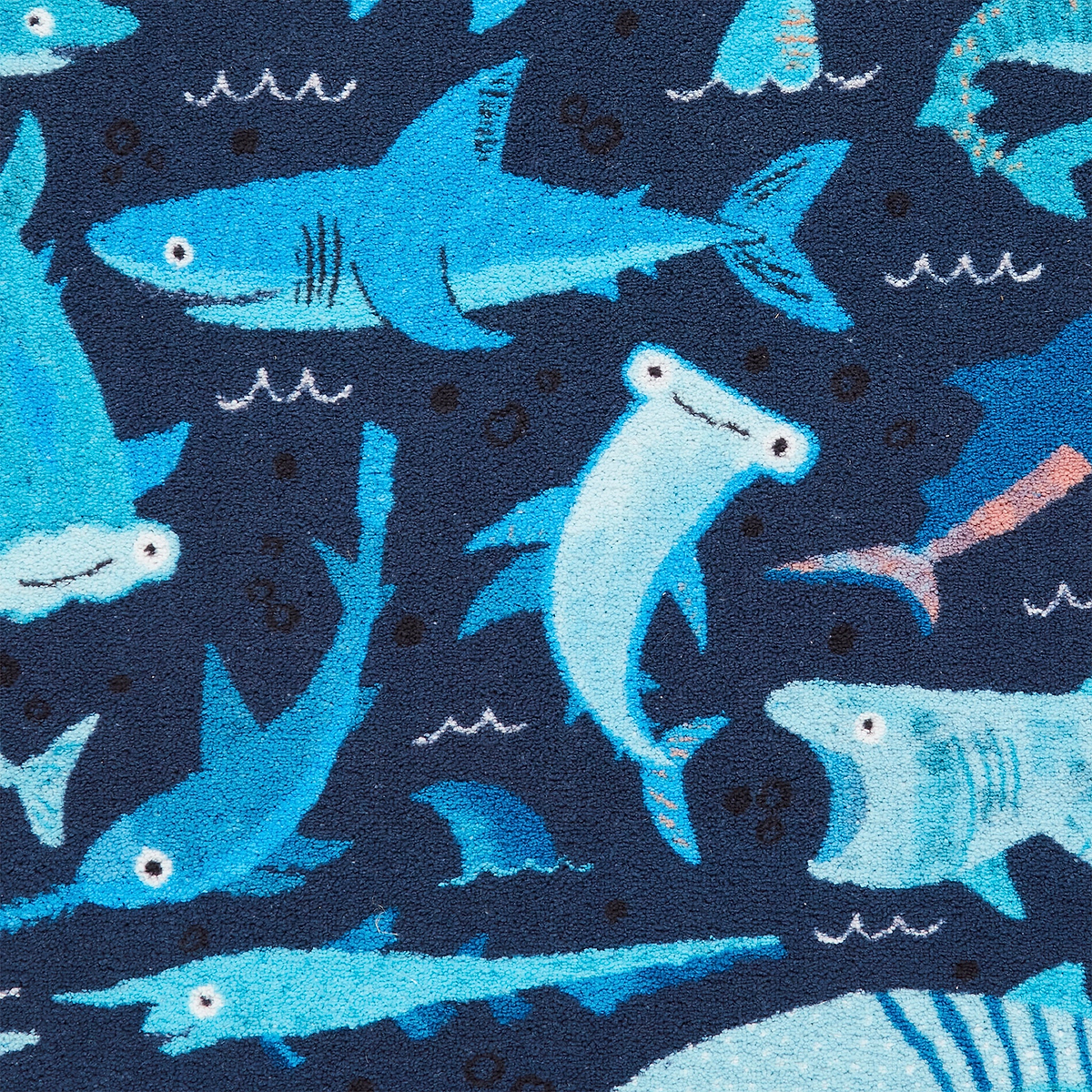 Kids Jawsome Sharks Washable Rug 080 x 150 Blue from Roseland Furniture