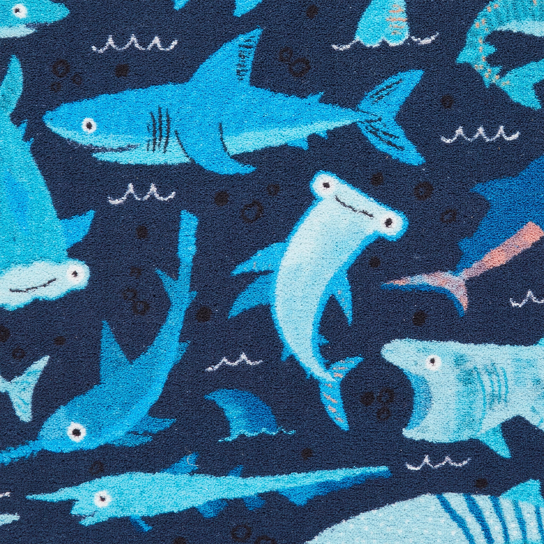 Kids Jawsome Sharks Washable Rug 080 x 150 Blue from Roseland Furniture