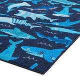 Kids Jawsome Sharks Washable Rug 080 x 150 Blue from Roseland Furniture