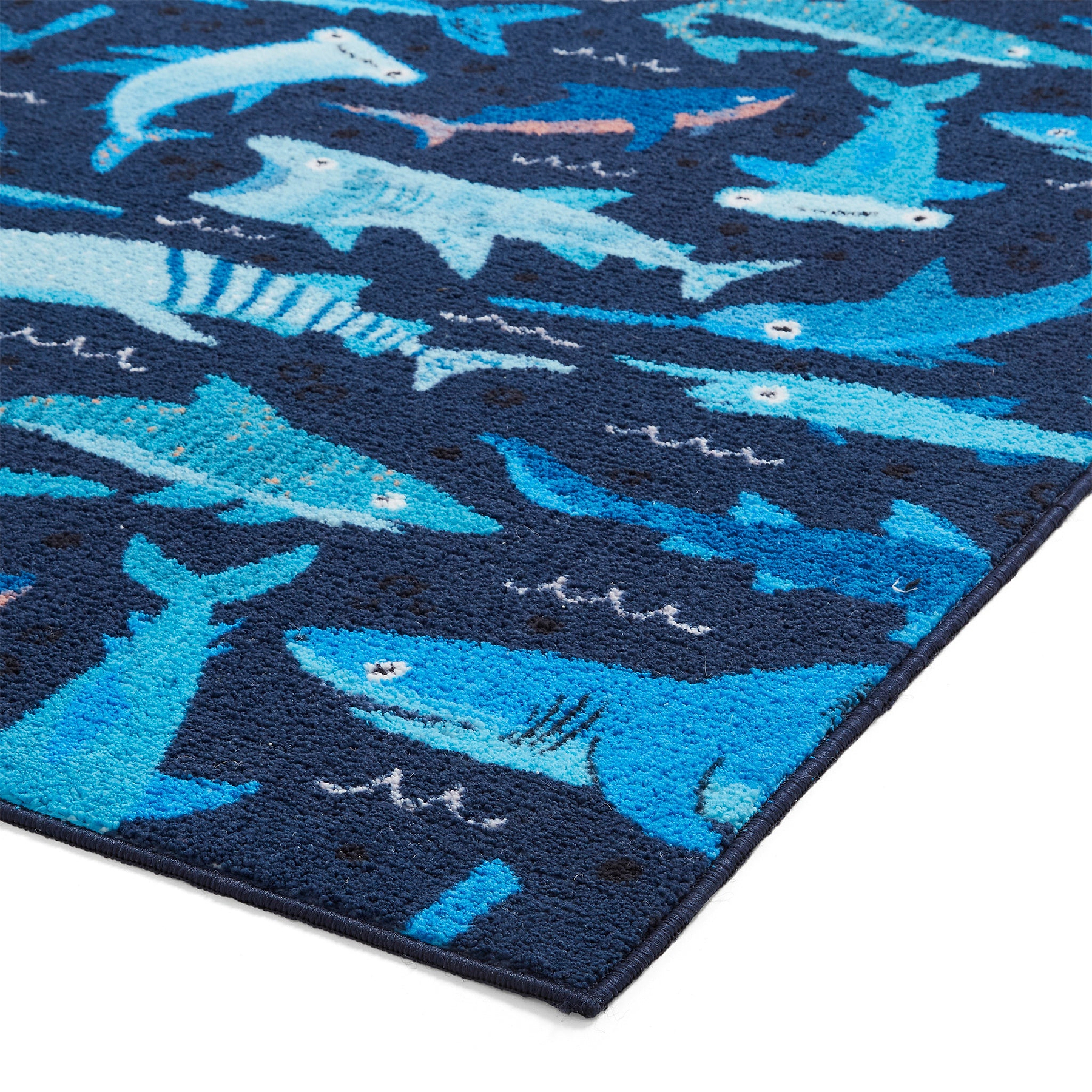 Kids Jawsome Sharks Washable Rug 080 x 150 Blue from Roseland Furniture