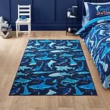 Kids Jawsome Sharks Washable Rug 080 x 150 Blue from Roseland Furniture