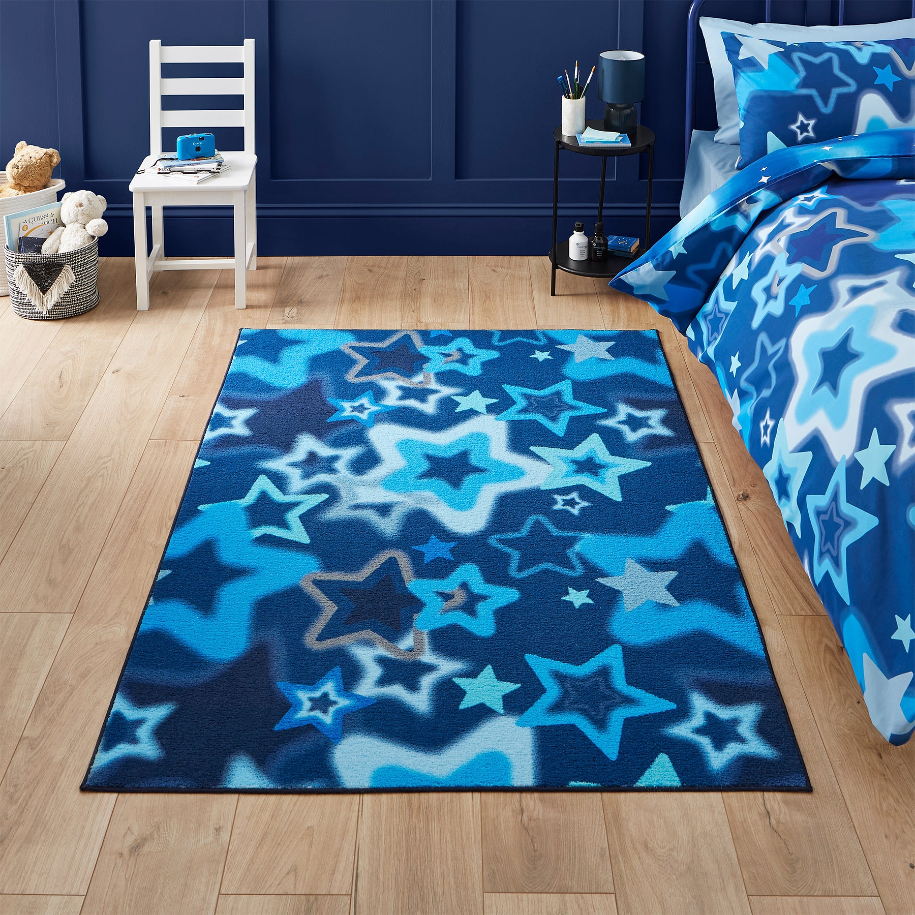 Kids Ombre Stars Washable Rug 080 x 150 Blue from Roseland Furniture