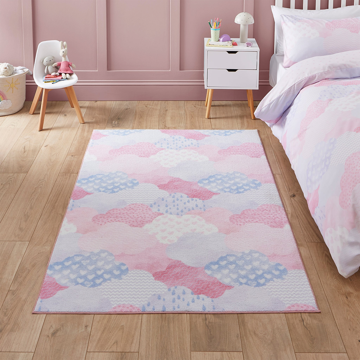 Kids Soft As A Cloud Washable Rug 080 x 150 Pink from Roseland Furniture