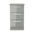 Penmere 3 Drawer Bedside Grey from Roseland Furniture