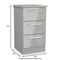 Penmere 3 Drawer Bedside Grey from Roseland Furniture