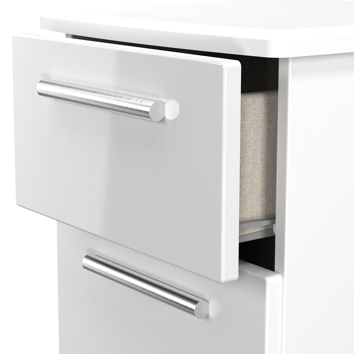 Penmere 3 Drawer Bedside White from Roseland Furniture