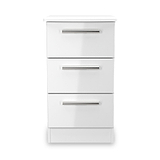Penmere 3 Drawer Bedside White from Roseland Furniture